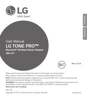 LG TONE PRO TM Manual Del Usuario