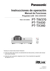 Panasonic PT-TW370 Instrucciones De Operación