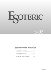 Esoteric S-03 Manual Del Usuario