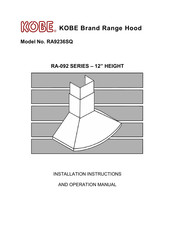 KOBE RA-092 SERIE Instrucciones De Instalación Y Manual De Operación