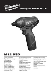 Milwaukee M12 BSD Manual Original