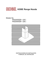 KOBE RA2230SQB-1 Instrucciones De Instalación Y Manual De Operación