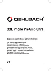 Oehlbach XXL Phono PreAmp Ultra Manual Del Usuario