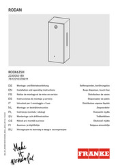 Franke RODAN RODX625H Instrucciones De Montaje Y Servicio