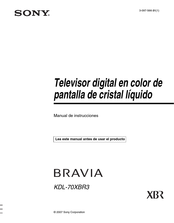 Sony BRAVIA KDL-70XBR3 Manual De Instrucciones