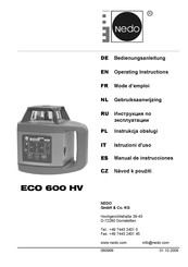 Nedo ECO 600 HV Manual De Instrucciones