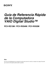 Sony VAIO Digital Studio PCV-RZ15M Guía De Referencia Rápida