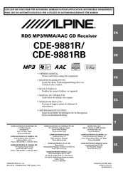 Alpine CDE-9881RB Manual De Operación