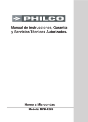 Philco MPD-4226 Manual De Instrucciones Garantía Y Servicios Técnicos Autorizados