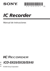 Sony ICD-SX35 Manual De Instrucciones