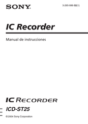 Sony ICD-ST25 Manual De Instrucciones