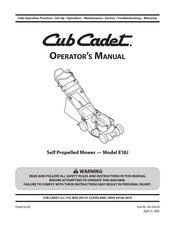 Cub Cadet E18J Manual Del Operador