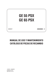 Mosa GE 55 PSX Manual De Uso Y Mantenimiento Catálogo De Piezas De Recambio