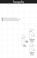 Hansgrohe Talis S 80 72010 1 Serie Instrucciones De Montaje / Manejo / Garantía