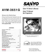 Sanyo AVM-3651G Manual Del Propietário