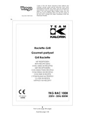 Team kalorik Venga TKG RAC 1008 Manual De Instrucciones