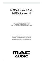 MAC Audio MPExclusive 1.0 XL El Manual Del Propietario