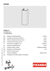 Franke ANIMA ANMX-S1 213.0651.921 Instrucciones De Montaje Y Servicio