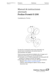 Endress+Hauser Proline Prowirl O 200 Manual De Instrucciones Abreviado