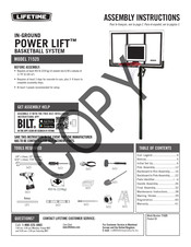 Lifetime POWER LIFT 71525 Instrucciones De Ensamble