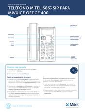 Mitel 6863 SIP Guía De Referencia Rápida