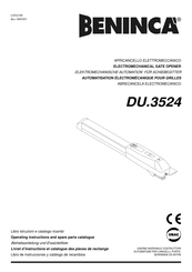 Beninca DU.3524 Libro De Instrucciones Y Catálogo De Recambios
