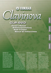 Yamaha Clavinova CLP-920 Manual De Instrucciones