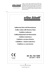 EFBE-SCHOTT KA 1020 Manual De Instrucciones