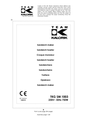 Team kalorik TKG SM 1003 Manual De Instrucciones