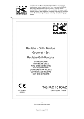 Team kalorik TKG RAC 10 FOAZ Manual De Instrucciones