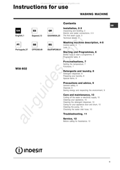 Indesit WIA 602 Instrucciones Para El Uso