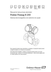 Endress+Hauser Proline Promag H 200 Manual De Instrucciones