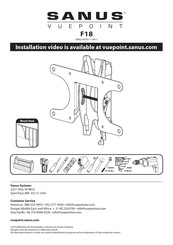 Sanus VuePoint F18 Manual Del Usuario