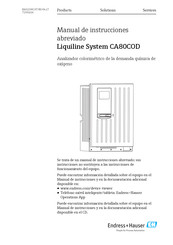 Endress+Hauser Liquiline System CA80COD Manual De Instrucciones Abreviado