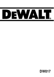 DeWalt DW017 Manual De Instrucciones