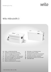 Wilo HiDrainlift 3 Instrucciones De Instalación Y Funcionamiento