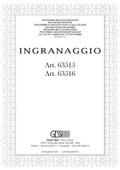 Gessi INGRANAGGIO 63515 Manual De Instrucciones