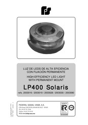 Federal Signal Solaris LP400 Manual Del Usuario