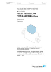 Endress+Hauser Proline Promass 200 FOUNDATION Fieldbus Manual De Instrucciones