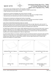 West Elm Upholstered Sleigh Bed Instrucciones De Ensamblaje