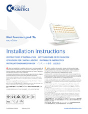 Color Kinetics Blast Powercore gen4 FTA Instrucciones De Instalación