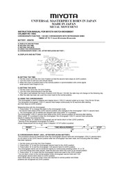 MIYOTA 0S62 Manual De Instrucciones