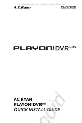 A.C.Ryan PLAYON!DVR HD Guía De Instalación Rápida