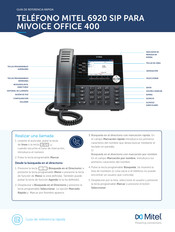 Mitel 6920 SIP Guía De Referencia Rápida