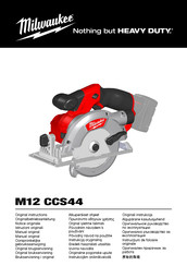 Milwaukee M12 CCS44 Manual Original