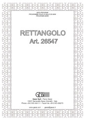 Gessi RETTANGOLO 26547 Manual De Instrucciones