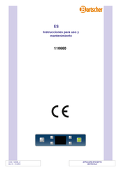 Bartscher 110660 Instrucciones Para Uso Y Mantenimiento