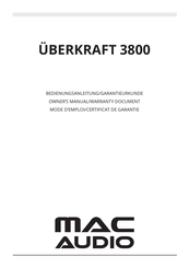 MAC Audio ÜBERKRAFT 3800 Manual Del Propietário