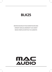 MAC Audio BLK25 El Manual Del Propietario