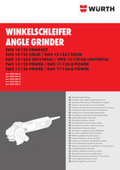 Würth EWS 17-125 POWER Traducción Del Manual De Instrucciones De Servicio Original